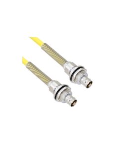 Halogen Free Cable Assembly TRB Insulated Bulk Head 3-Lug Cable Jack to Jack with Bend Relief .245" O.D. -30C +80C 50 Ohm Triaxial Yellow 3'