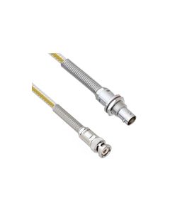 Teflon Jacket Cable Assembly TRB 3-Slot Plug to Non-Insulated Bulk Head 3-Lug Cable Jack with Bend Reliefs .236" O.D. -55C +200C 50 Ohm Triaxial 3'