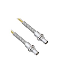 Teflon Jacket Cable Assembly TRB Non-Insulated Bulk Head 3-Lug Cable Jack to Jack with Bend Reliefs .236" O.D. -55C +200C 50 Ohm Triaxial 1'