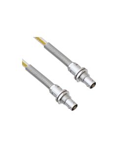 Teflon Jacket Cable Assembly TRB Non-Insulated Bulk Head 3-Lug Cable Jack to Jack with Bend Reliefs .236" O.D. -55C +200C 50 Ohm Triaxial 1'