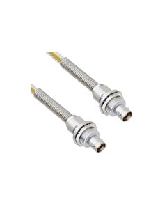 Teflon Jacket Cable Assembly TRB Insulated Bulk Head 3-Lug Cable Jack to Jack with Bend Relief .236" O.D. 55C +200C 50 Ohm Triaxial 1'