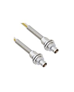 Teflon Jacket Cable Assembly TRB Insulated Bulk Head 3-Lug Cable Jack to Jack with Bend Relief .236" O.D. 55C +200C 50 Ohm Triaxial 3'