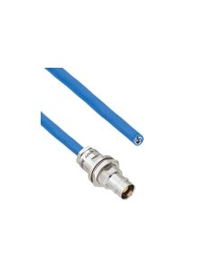 Plenum Cable Assembly TRB Non-Insulated Bulk Head Jack 3-Lug Cable Jack to Blunt MIL-STD-1553 .242" O.D. +125C 124 Ohm Twinaxial Shielded twisted pair 1'