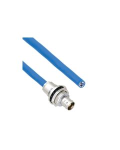 Plenum Cable Assembly TRB Insulated Bulk Head Jack 3-Lug  Cable Jack to Blunt MIL-STD-1553 .242" O.D. +125C 124 Ohm Twinaxial Shielded twisted pair 1'