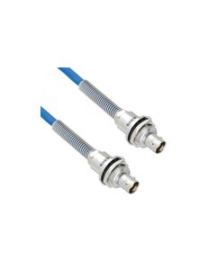 Plenum Cable Assembly TRB Insulated Bulk Head 3-Lug Cable Jack to Jack with Bend Relief MIL-STD-1553 .242" O.D. +125C 124 Ohm Twinaxial Shielded twisted pair 1'