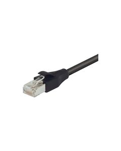 LSZH Shielded Category 6a Cable, RJ45 / RJ45, 26AWG Stranded, Black, 1.0ft