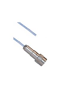 Vacuum Rated TVAC Twinaxial High Temp PFA jacket 78 Ohm TCS Threaded Crimp Plug Pin to Blunt .129" O.D. Cable Assembly -55C to +200C -150