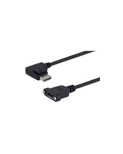 Displayport Right angle male to Displayport female panel mount  0.2M length