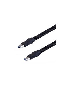 Plastic Armored USB Cable, Type A male to male 0.3M