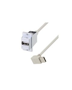 USB A Female Panel Mount to Type A Male 90 Degree Up 120"