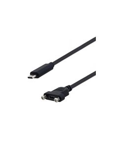 USB 2.0 Type C panel mount to Type C male 0.3M