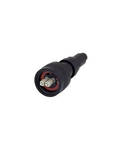 Ruggedized LC IP68 Plug, Duplex, Multimode w/ Dust Cap