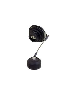 Ruggedized LC IP68 Jam Nut Receptacle, Duplex, Multimode w/ Dust Cap