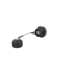 Ruggedized LC IP68 D38999 Jam Nut Receptacle, Duplex, Multimode w/ Dust Cap