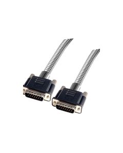 Metal Armored DB15 Cable, Male/Male, 10 ft