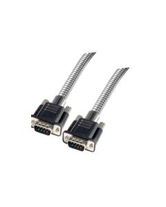 Metal Armored DB9 Cable, Male/Male, 10 ft