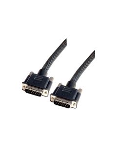 Plastic Armored DB15 Cable, Male/Male, 15 ft
