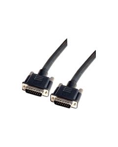 Plastic Armored DB15 Cable, Male/Male, 2.5 feet