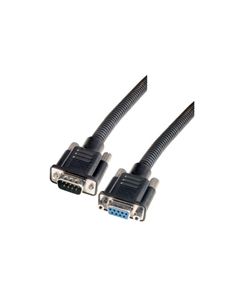 Plastic Armored DB9 Cable, Male/Female, 10 ft