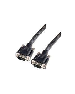 Plastic Armored DB9 Cable, Male/Male, 10 ft