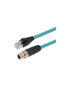 Category 6a M12 8 Position X code SF/UTP Industrial Cable, M12 M/RJ45, 10.0m