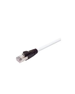 Plenum Rated Shielded Category 6a Cable, RJ45/RJ45, 23AWG Solid, White, 1.0ft