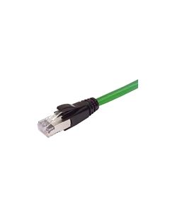 Plenum Rated Shielded Category 6a Cable, RJ45/RJ45, 23AWG Solid, Green, 1.0ft