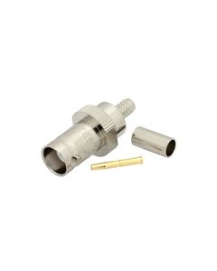 BNC Jack 50 Ohm Coax Connector Crimp Attachment for RG58, LMR-195, RG141, RG303