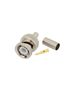 BNC Plug 50 Ohm Coax Connector Crimp Attachment for RG55, RG141, RG142, RG223, RG400