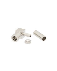 SMB Plug Right Angle 50 Ohm Coax Connector Crimp Attachment for RG188-DS, RG316-DS