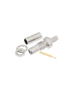 SMB Jack Bulkhead Mount 50 Ohm Coax Connector Crimp Attachment for RG188-DS, RG316-DS