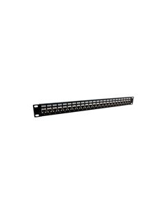 1.75"x19" (1U) 24 Port Category 6a Shielded Feed-Thru Coupler panel with Cable Manager