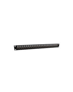 1.75"x19" (1U) 24 Port  Right Angle Category 6 Shielded Feed-Thru Coupler panel with Cable Manager