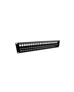 3.5"x19" (2U) 48 Port Shielded Keystone Slots panel with Cable Manager