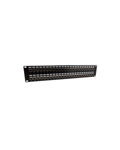 3.5"x19" (2U) 48 Port Category 6 Shielded Feed-Thru Coupler panel with Cable Manager