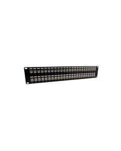 3.5"x19" (2U) 48 Port  Low Profile Category 6 Shielded Feed-Thru Mini-Coupler panel with Cable Manager