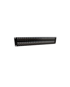 3.5"x19" (2U) 48 Port Category 5e Shielded Feed-Thru Coupler panel with Cable Manager