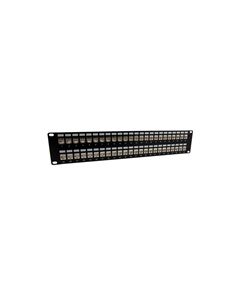 3.5"x19" (2U) 48 Port  Low Profile Category 5e Shielded Feed-Thru Mini-Coupler panel with Cable Manager