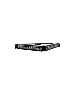 1.75"x19" (1U) 24 Port  Low Profile Category 5e Feed-Thru Mini-Coupler V-Panel with Cable Manager