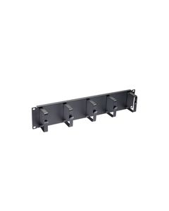 MilesTek 19" Cable Management Panel w/ 5 Metal D-Rings 2U