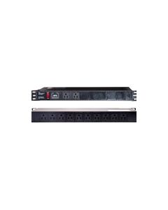 MilesTek 19" Rackmount PDU 12 Outlets 15A Basic Surge 6ft Cord