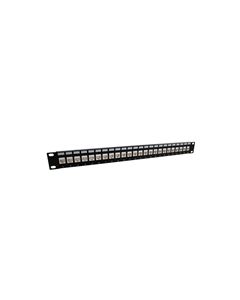 1.75"x19" (1U) 24 Port  Low Profile Category 5e Feed-Thru Mini-Coupler panel with Cable Manager