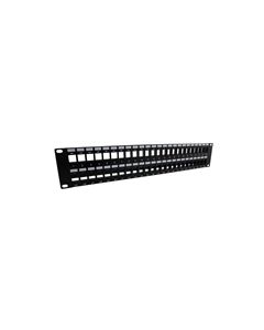 3.5"x19" (2U) 48 Port Keystone Slots panel with Cable Manager