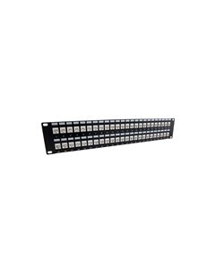 3.5"x19" (2U) 48 Port  Low Profile Category 6 Feed-Thru Mini-Coupler panel with Cable Manager