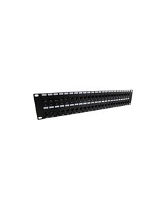 3.5"x19" (2U) 48 Port Category 5e Feed-Thru Coupler panel with Cable Manager