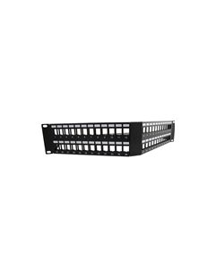 3.5"x19" (2U) 48 Port Keystone Slots V-Panel with Cable Manager