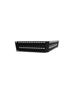 3.5"x19" (2U) 48 Port Category 6 Feed-Thru Coupler V-Panel with Cable Manager