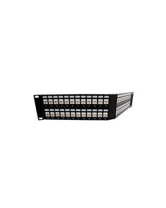 3.5"x19" (2U) 48  Port  Low Profile Category 5e Feed-Thru Mini-Coupler V-Panel with Cable Manager