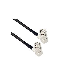 BNC Male Right Angle to BNC Male Right Angle Using Flexible RG58 Coax Cable 12"