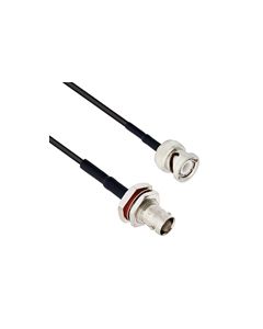 BNC Male to BNC Female Bulkhead Mount Using Flexible RG174 Coax Cable 12"